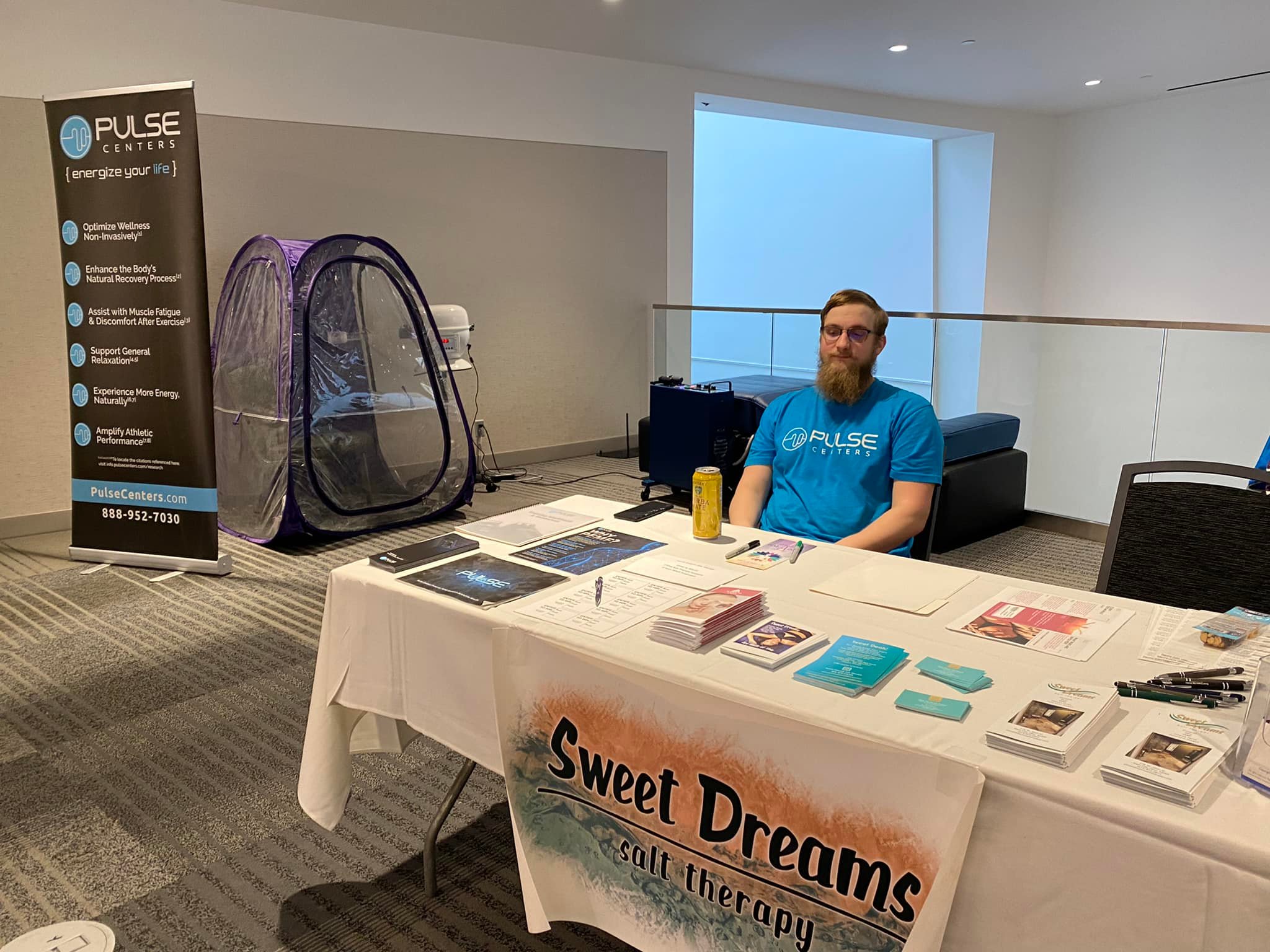 Sweet Dreams Salt Therapy team at a local wellness expo event